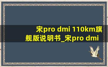 宋pro dmi 110km旗舰版说明书_宋pro dmi 110km旗舰版